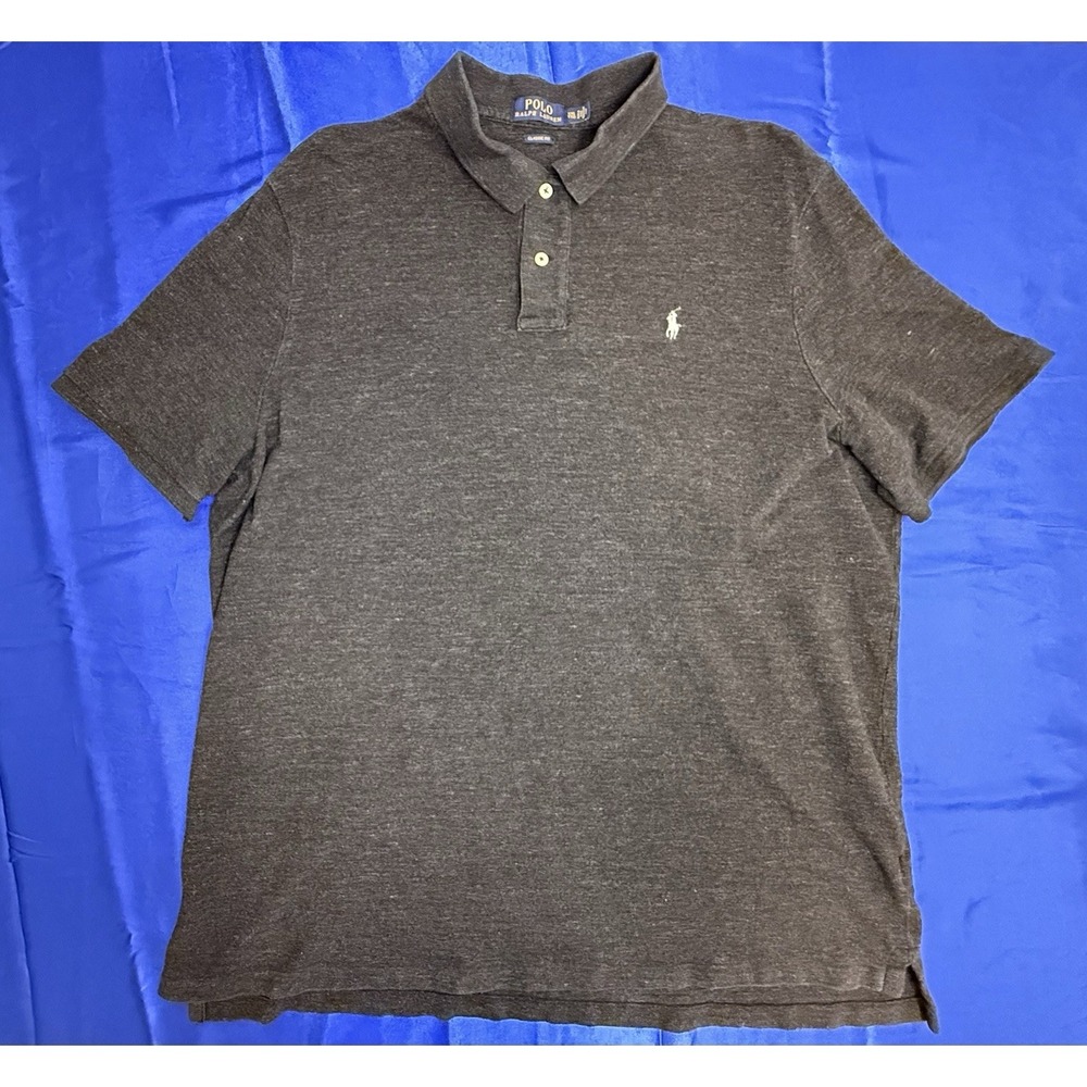 Polo Ralph Lauren Men's XXL Classic Fit Charcoal Gray Short Sleeve Polo